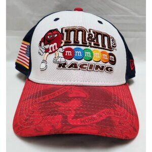 M&Ms Racing NASCAR 9Forty Adjustable Hat Cap Red White Blue #18 New Era OSFM